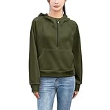 レディース パーカー 秋冬 スポーツ パーカー フリース裏地 長袖 プルオーバー 1/2ジッパー