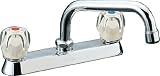LIXIL(リクシル) INAX キッチン用 台付 水栓金具 2ハンドル混合水栓 呼び径13mm 吐水口長さ194mm 湯水芯々203mm 寒冷地対応 SF-130F-G-U