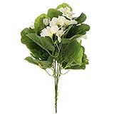 Fenteer 人工観葉植物　人工ベゴニア　装飾花　ホーム　ホテル　オフィス　装飾　素晴らしい　3色選ぶ - 白
