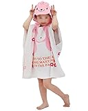 Fakeface All Cotton Animal Cartoon Style Print Hooded Bath Wrap Coat Travel Holiday Beach Swimming P