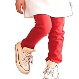 キッズ パンツ ズボン ベビー 子供服 ストレッチ ニット カラバリ ポケット お名前ネーム付 男の子 女の子 ボトムス レッド 90cm 65480409RE90