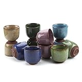 T4U 6.5CM 陶器ミ二植木鉢 高さ増加！ 氷裂紫砂シリーズ 多肉植物 サボテン鉢 フラワーポット プランター容器 多彩 12個入り