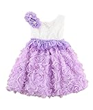 Candykids キッズ子供　女の子ワンピース　超可愛　素敵なレースのワンピース　キッズ子供　女の子ワンピース　エレガント子供ワンピース (120cm, パープル)