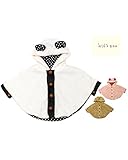 【子供服】 kids zoo (キッズズー) 耳付きパンダ・ウサギ・くまボアマント・ポンチョ・ケープ S，M W54100