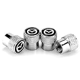 タイヤバルブキャップ アテンザ アクセラ CX-3 ms CX-4 CX-5 CX-8 ドレスアップ カッコいい (銀)