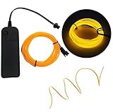 ELワイヤー 電池式 EL直径2.3mm 長さ3m 電池BOXセット 【EL ネオンワイヤー ELチューブ モール ELファイバー 光る衣装】 (イエロー)