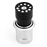 uxcell　シガーライター　キラキララインストーン　飾り　車用　ブラック　シルバートーン