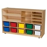 Wood Designs Kids Play Toy Book合板オーガナイザーwd1650312 AssortedトレイPlus棚ストレージ