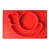 Kuke 子ども用品　シリコン　カタツムリ　重ねて運べ　ランチプレート　遊び食べ 離乳食 丸洗い　食器 マット