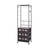 【Disney】ディズニー　ケース付きハンガーラック　ミッキーマウス　ダークブラウン　１列