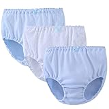 (コ-ランド) Co-land ベビー用 ショーツ インナー 3枚セット リボン飾り 女の子 可愛い 肌着 柔らかい 女児 下着 ドット ブリーフ 140 ブルー