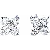 [ラグジュエリー][Lugejewelry]K18 0.5ctフラワーダイヤモンドピアス TranFleur 0.5カラット[Color:H～Fカラー無色透明/Clarity:SIクラス] K18YG(イエローゴールド）【ラッピング対応】