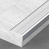 階段段鼻エッジトリム 35.4/70.9インチ長アルミ階段ノーズ、滑り止め階段踏み板エッジプロテクター、屋外屋内階段用、高齢者や子供の歩行を助ける階段エッジトリム(Silver,90x5x2cm(35.4x2x0.8in))