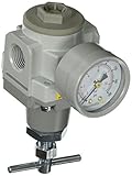 PneumaticPlus SAR3000T-N03BG Air Pressure Regulator T-Handle, 3/8 Pipe Size, NPT with Gauge and Brac