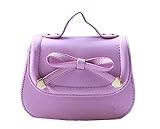 MissとMr　キッズ　フォーマル ポシェッ 2wayバッグ ハンドバッグ 女の子 斜め掛けバッグ ショルダーバッグ　リボン 可愛いお出かけ (パープル)