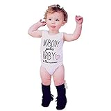 Toddler Summer Letter Printing Romper Bodysuit Love Vest T-shirt (Age:6-12M, white ) by FEITONG