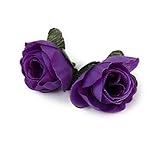 Kesoto 多色選べる　人工ローズ　造花　美しい　綺麗 花ヘッド　約50個入り　多用途　装飾花　 - パープル