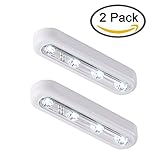 2パック4 LEDタッチタッププッシュスティックオンどこでも光スーパー明るいLEDのクローゼット、屋根裏部屋、ガレージ、車、倉庫、倉庫、ナイトライト