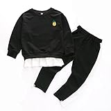 Pojour ベビー服 子供トレーナー 女の子のパジャマ 可愛いパイナップル柄　長袖＋ロングパンツ　キッズ用 ガールズ上下セット 秋春