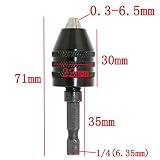 0.3-6.5mm 1/4 "6.35mmキーレスドリルチャックスクリュードライバーインパクトドライバーアダプターヘックスシャンクドリルグラインダーコンバーター