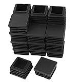 uxcell 家具脚カバー　防音　傷防止 パイプキャップ　プラスチック正方形キャップ　30mm x 30mm　エンドブランキングップ