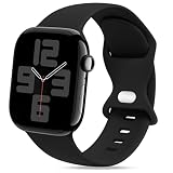 THWALK コンパチブル Apple Watch バンド ベルト 柔らかいシリコン素材のスポーツバンド 防水性 通気性 耐久性 柔軟 運動 おしゃれ 40mm 41mm 42mm 44mm 45mm 46mm 49mm S/M M/L アップルウォッチ Ultra 2/Ultra SE Series 10/9/8/7/6/5/4 に対応 (ブラック, 40mm/41mm/42mm M/L)