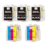詰め替えインクカートリッジBC-365XLBKブラックx3+BC-366XLCL/3色カラー x2計5本セット大容量 互換プリンターインク対応機種:PIXUS TS3530