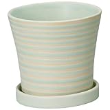 【6個セット販売】エイチツーオー　H1260　プランター　インテリアポット　パステルホルベＬ　ライトグリーン　サイズ：約φ12ｃｍｘ高さ11ｃｍ