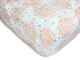 SwaddleDesigns Cotton Muslin Crib Sheet Heavenly Floral with Shimmer Pink [並行輸入品]