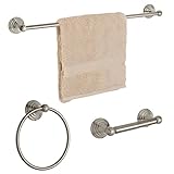 Dynasty Hardware 7500-SN-3PC Bel-Air Series Bathroom Hardware Set, Satin Nickel, 3-Piece Set, With 2
