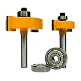 Fenteer ベアリング木工品　Tタイプカーバイドティップビット　スロットリングラベットルータービット