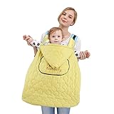 【Best Baby】抱っこ紐カバー　冬　極暖　抱っこ紐ケープ　防寒カバー　ベビーケープ　キャリアカバー　ベビーカー用防寒カバー　各種類の抱っこ紐、ヒップシート、ベビーカーに装着可能　三色 (イエロー