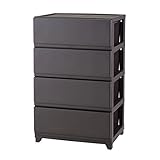 JEJ 収納ケース ダークブラウン 4段ワイド デコニー シーヴォ 106917