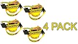 4 PK Heavy DutyラチェットストラップTiedown 27 ' x 2 "フラットフック付き10 K破断強度