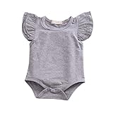 Ochine 新生児 ベビー用 ロンパース 無地 カバーオール 夏 フライスリーブロンパース コットン95% 赤ちゃん用品 半袖ベビー服 女の子 お出かけ 出産祝いギフト 誕生日