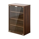収納家具【DEALS-ディールズ-】ガラスキャビネット ウォールナット