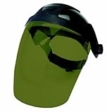 Sellstrom 32030 DP4 Standard Black Crown and Shade 3 IR Window Faceshield with Ratchet Headgear by S