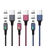Yomee(ヨミイ) マグネット式充電ケーブル 3in1 Lightning Android Type-C 急速充電 データ転送 両面挿し