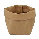 Baoblaze クラフト紙袋　洗濯可能　収納袋　自立袋　 植物ホルダー　全2サイズ4色　果物　キャンディー　お菓子　多用途　　 - ブラウン；10x10x20cm
