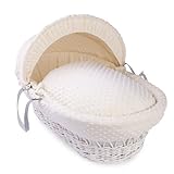 Clair de Lune Dimple White Wicker Moses Basket (Cream) by Clair de Lune