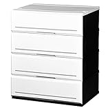 日本製 収納チェスト 引き出し インテリアチェストクラシック (62cm幅 4段, ホワイト)