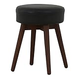 佐藤産業 丸形 スツール(Φ32.5cm) COTIE(コティー) ブラック(脚部:ブラウン) COT43-32BK BR