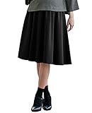 ANGELIEBE エンジェリーベ マタニティ 産前 産後 対応 フィット ポンチ フレア スカート (2レングス展開） 妊婦服 仕事着 M～L ミモレ丈 ブラック 21622 21622402