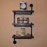 HAIZHEN 3層の棚本棚レトロ工業用水管50 * 20 * 85cm