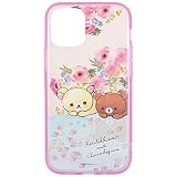グルマンディーズ リラックマ IIIIfit Clear iPhone12 mini(5.4インチ)対応ケース ハナ GRC-248B, ピンク