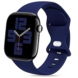 THWALK コンパチブル Apple Watch バンド ベルト 柔らかいシリコン素材のスポーツバンド 防水性 通気性 耐久性 柔軟 運動 おしゃれ 40mm 41mm 42mm 44mm 45mm 46mm 49mm S/M M/L アップルウォッチ Ultra 2/Ultra SE Series 10/9/8/7/6/5/4 に対応 (ネービーブルー, 40mm/41mm/42mm S/M)