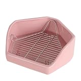 まけ 大 猫 トイレ ボックス ウサギ トイレ ハムスター トイレ ボックス ウサギ トイレ ボックス ウサギ 用 トイレ 白 ウサギ ケージ 陶器 チンチラ ウサギ トイレ ボ (ピンク)