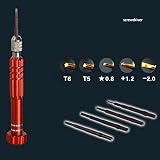 Hongfei 5インチのペンテンベー製スクリュードライバー修理ツールセット、Torx T5 T6、0.8（P2）、フラットヘッド＆フィリップスfor iPhone 7 Plus 7 6s Plus 