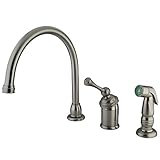 Kingston Brass KB3818BLSP Buckingham Kitchen Faucet with Sprayer, 8-3/4-Inch, Satin Nickel [並行輸入品]