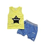 Là vestmon　ベビー服 ベスト＋半パンツ2点セット キッズ 子供服　袖なしトップス 綿 通気性いい　発汗性いい 通学校 可愛いベビー服 通園　出産ギフト 誕生日祝い